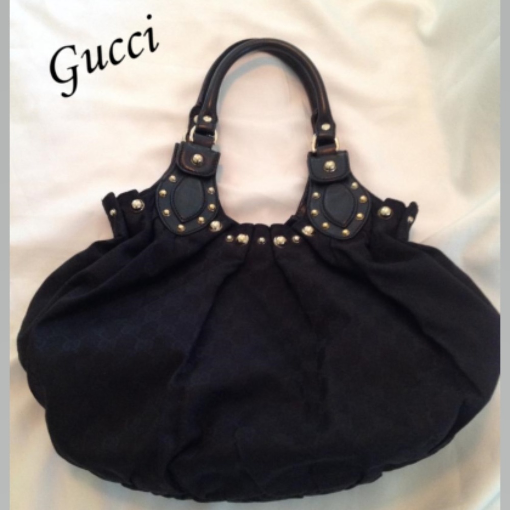 Gucci Black Guccissima Leather Handbag w/Dustbag